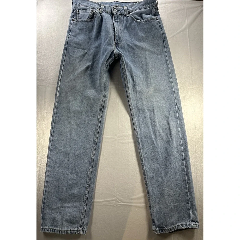 Vintage Levi's 505 33x32‎ Mens Jeans Straight Fit Y2K Light Wash Denim